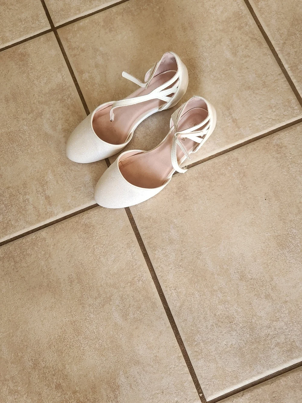 Sonoma Girls Cream Ankle-Strap Dress Flats
