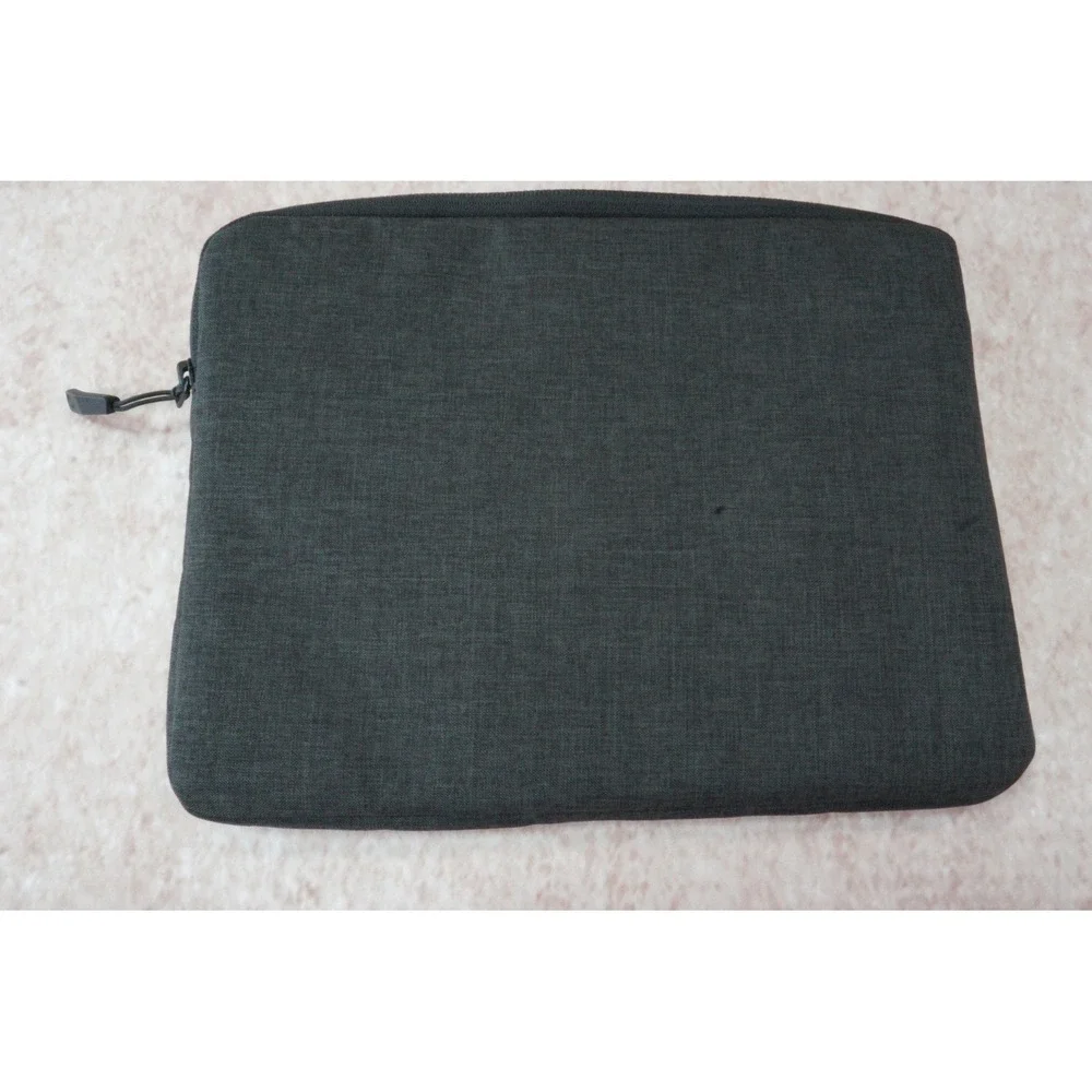 Tomtoc Laptop Sleeve Case Gray Woven 360 Protective Zip Around Pouch Teal Lining