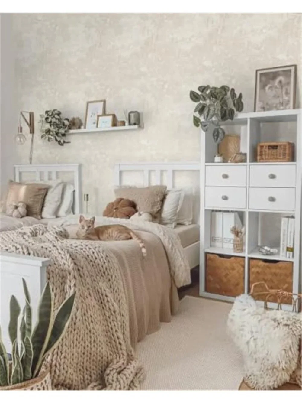 Peel and Stick Wallpaper Beige Neutral Vintage Forest Animals Floral Wallpaper