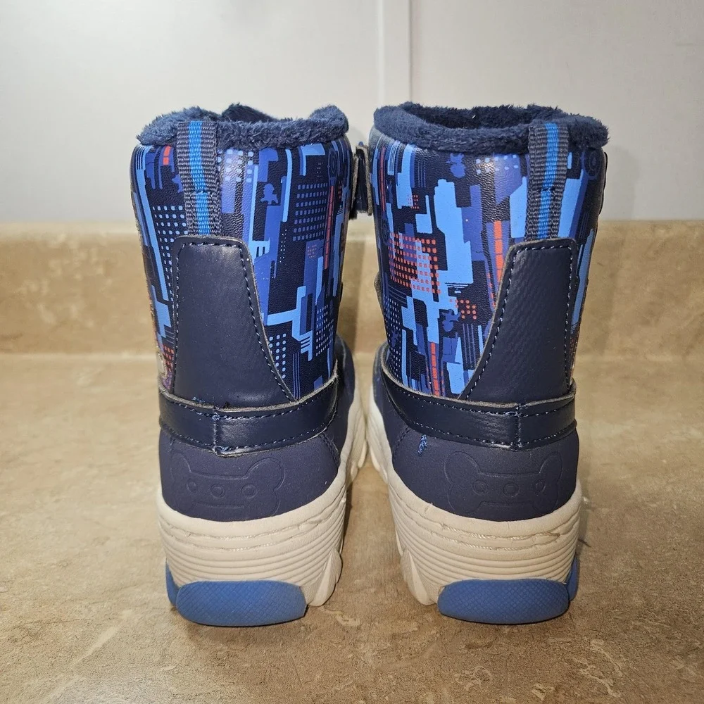 Nickelodeon Paw Patrol Snow Boots Boys Size 9 Blue Chase‎ Marshall Warm Winter