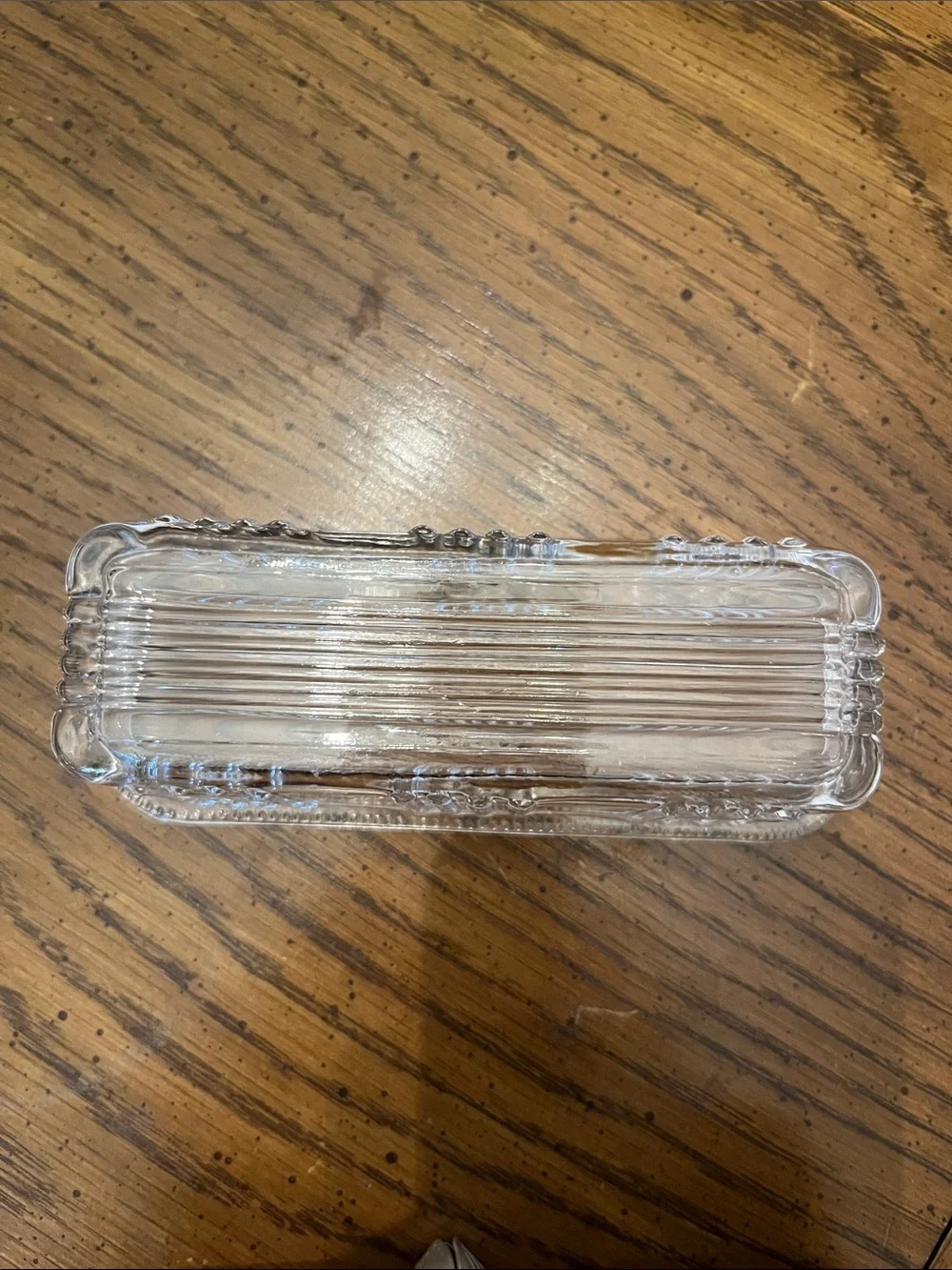 Rodney‎ Kent hammered aluminum and glass butter dish