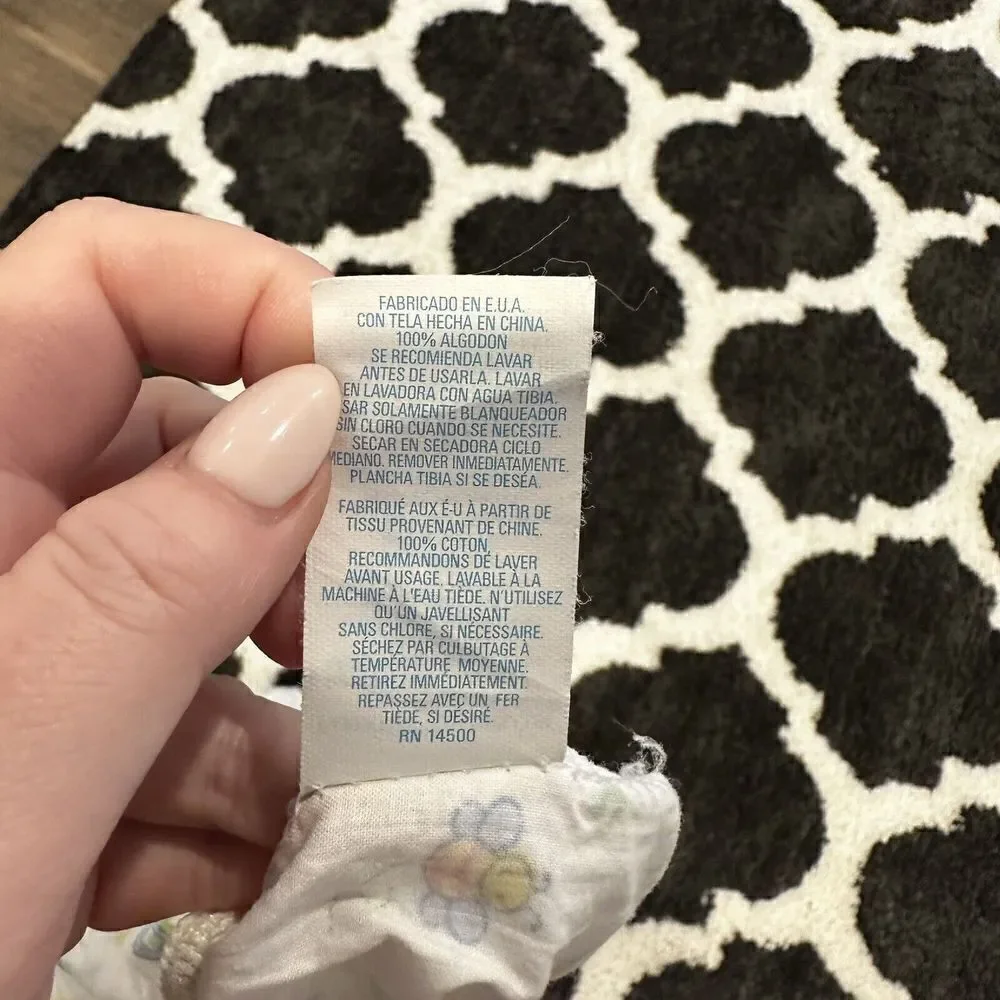 Vintage Mount Vernon Mills Baby‎ Crib Sheet Pastel Bees Blocks Stars Alphabet