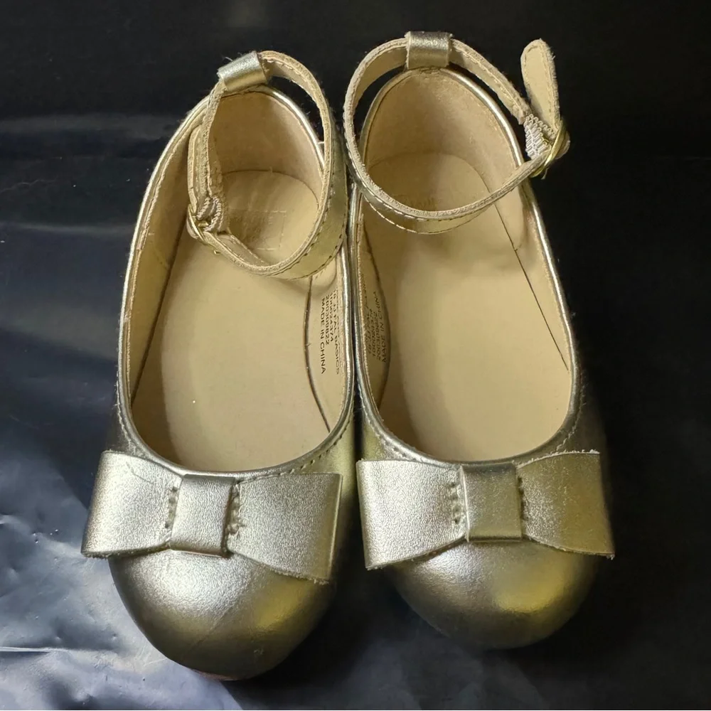 Janie and Jack Gold Bow Mary Jane Girls Shoes