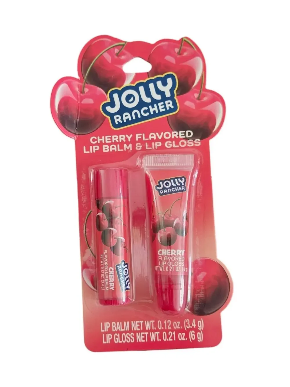 JOLLY RANCHER CHERRY FLAVOR LIP BALM & LIP GLOSS TASTE BEAUTY CHAPSTICK