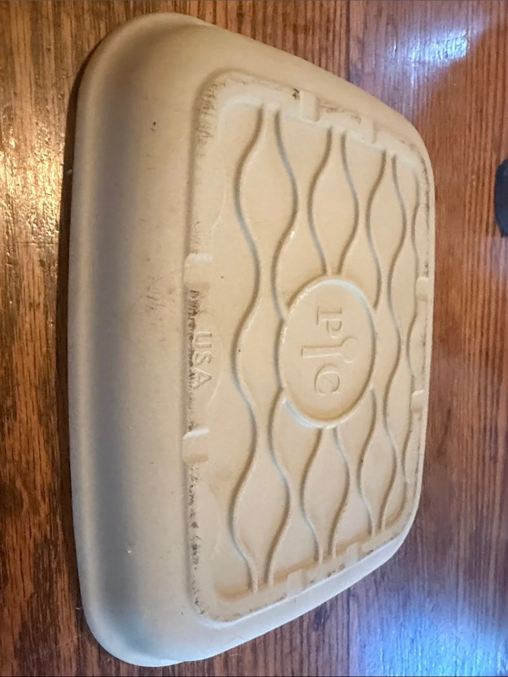 Pampered Chef Toaster Oven PanCream Rectangular Ceramic Baking Dish with Handles