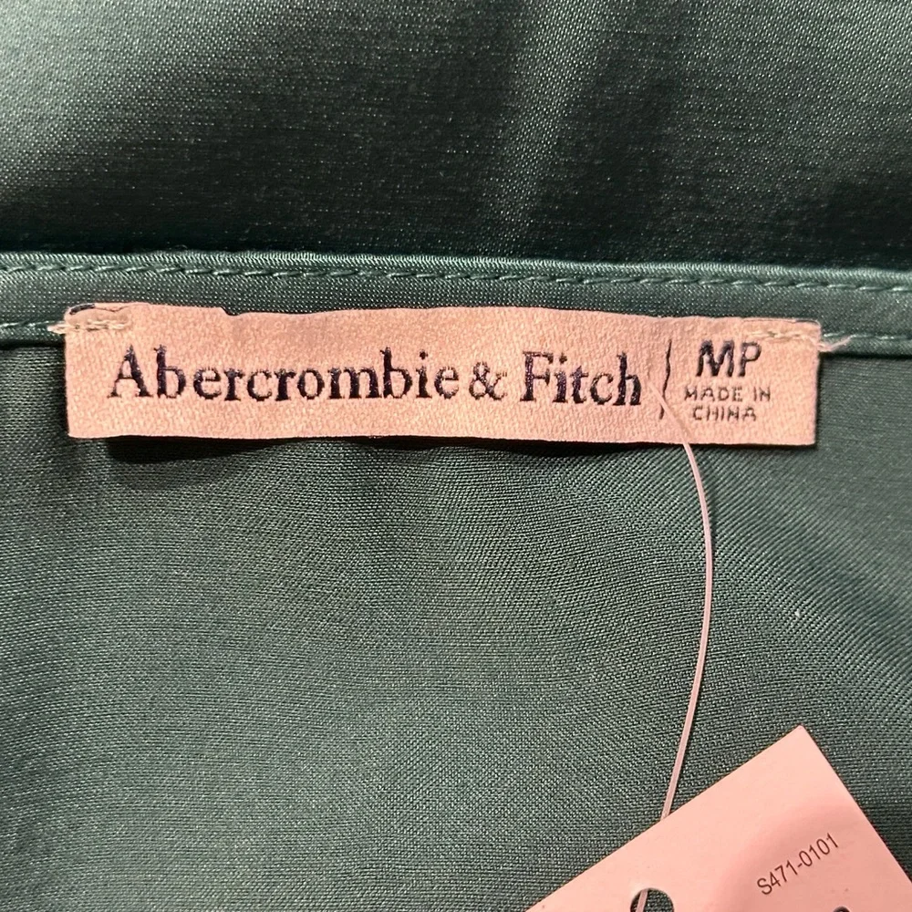 Abercrombie & Fitch Emerald Green Satin Slip Dress Size M Petite NWT.
