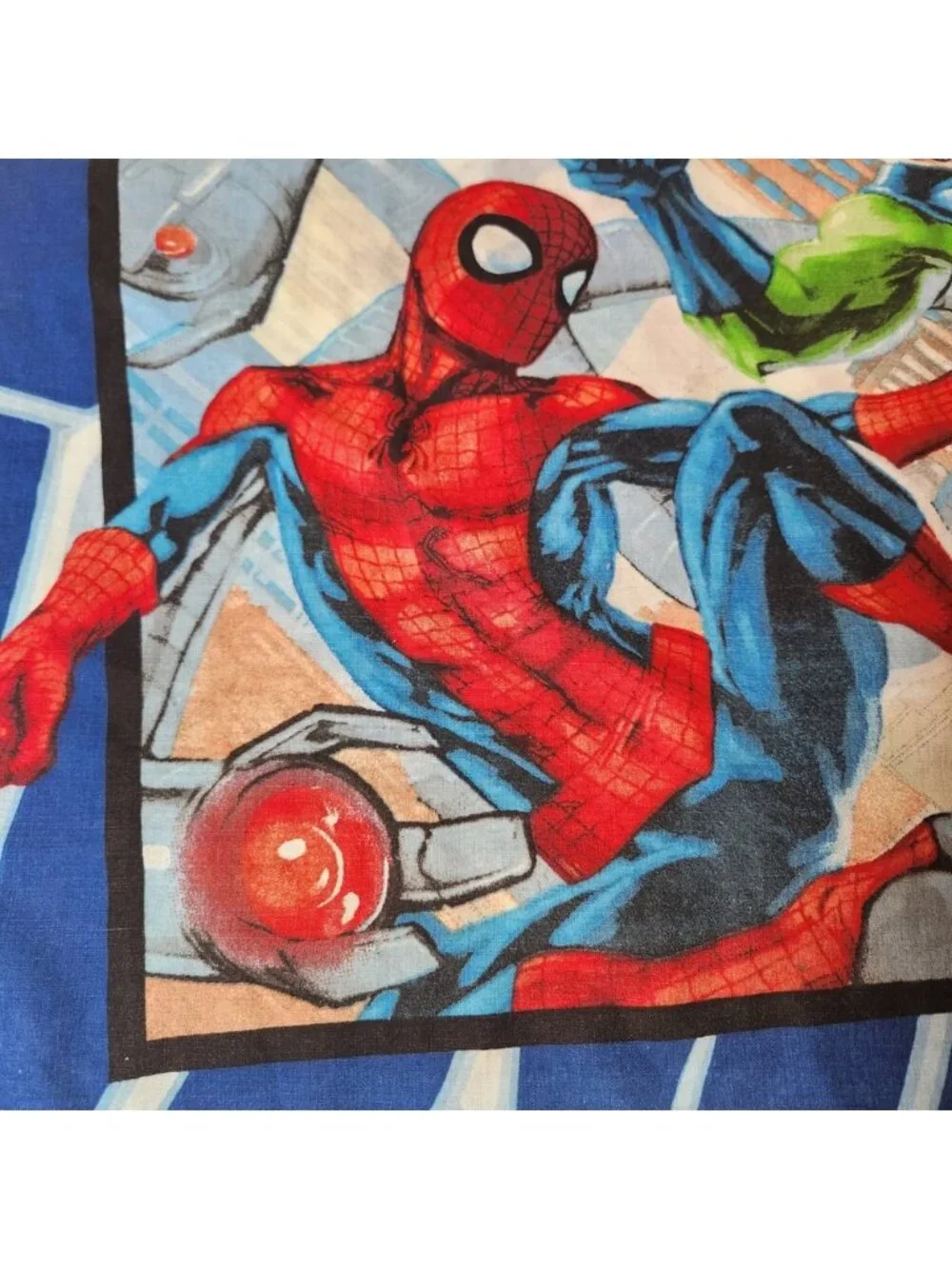 Marvel Spider-Man Comic Action Pillowcase Blue‎ Double Sided Blam Zing Graphic