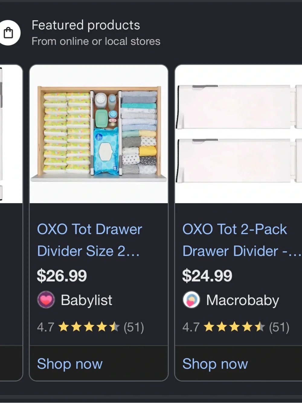 Oxo adjustable dividers