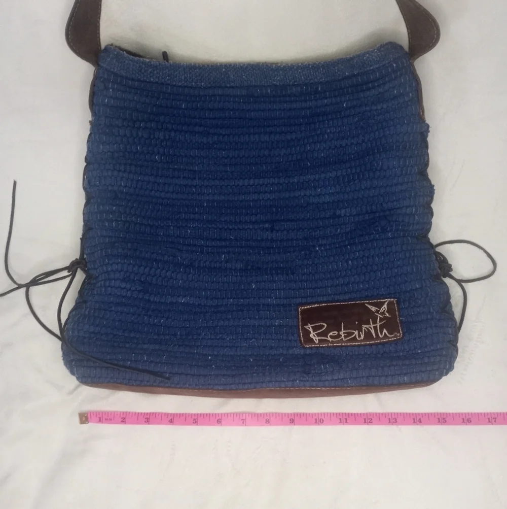 Rebirth Leather Trim Woven Cotton Sustainable Eco Friendly Women Supportive Tote