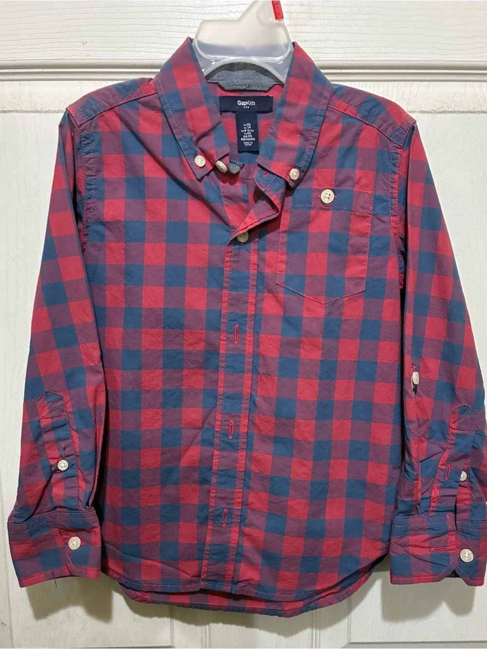 GAP Red and Blue Check Button-Down Shirt