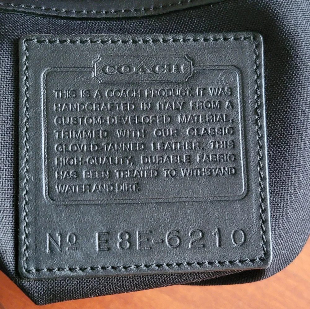 Coach 6210 Vintage Neoprene Leather Hobo Shoulder Bag Black Y2K