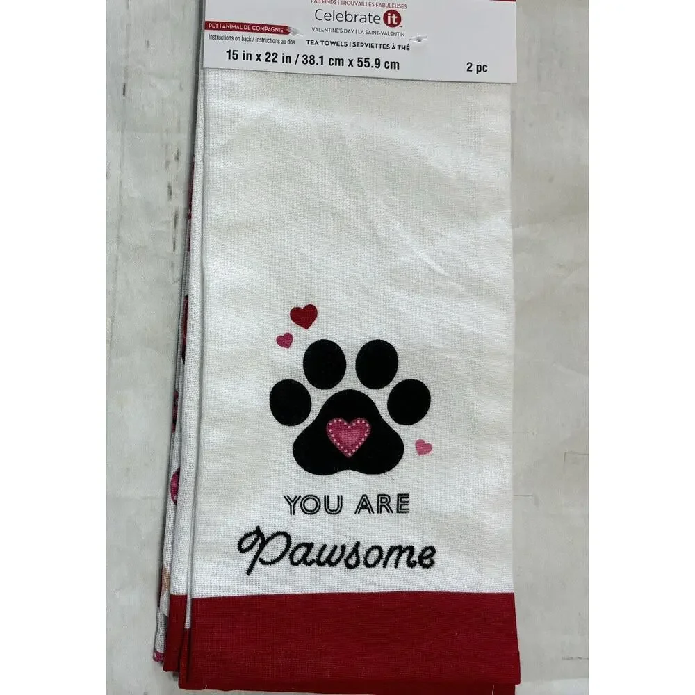 Valentines Dog Paw Hearts 