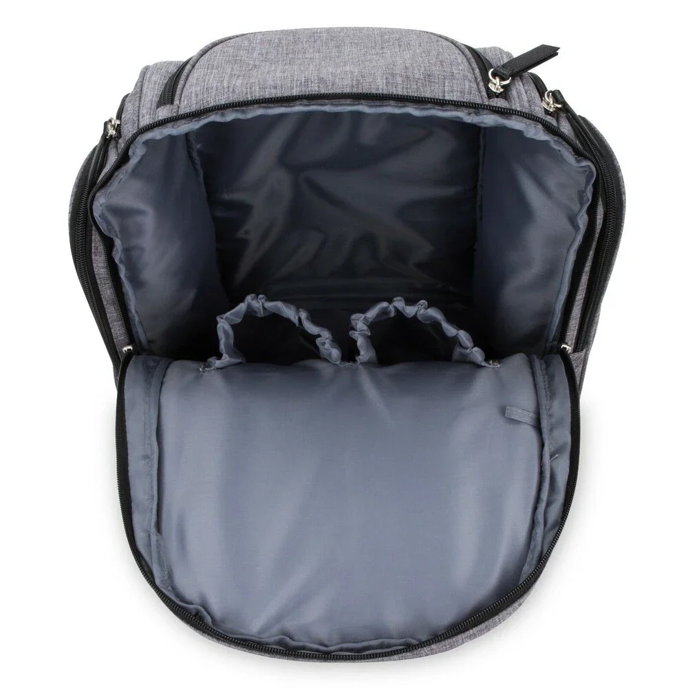 BB Gear Diaper Bag Backpack w/ Changing Pad & Insulated Side Pocket - Gray