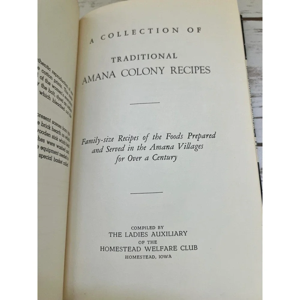 Homestead‎ Welfare Club Amana Colony Recipes Cookbook Vintage 1948 Hardcover