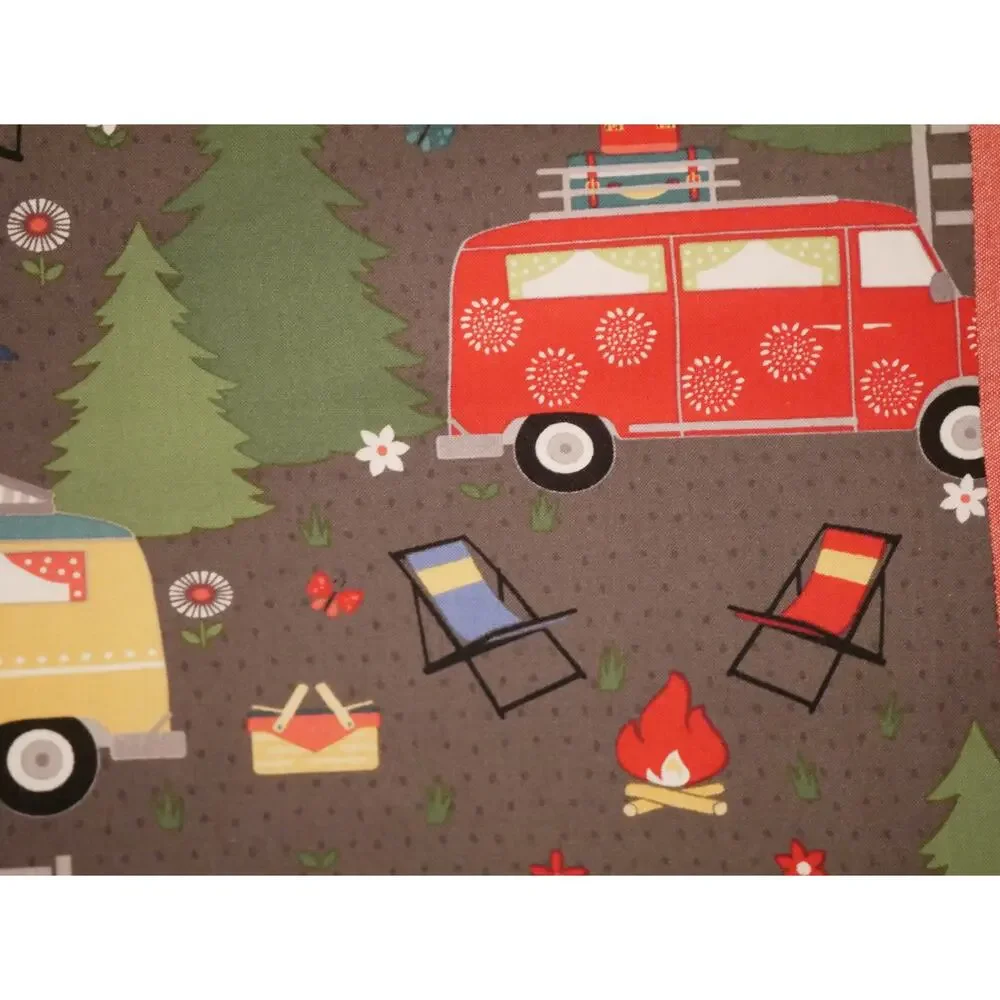 Winter Van Camping Handmade Set of Standard Size Pillowcases 100% Cotton