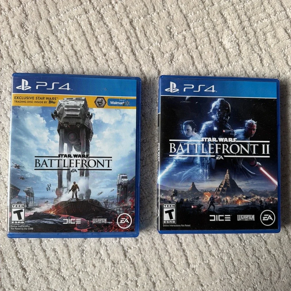 Lot Of 2 PS4 Games‎ Star Wars Battlefront and Battlefront II - With Cases