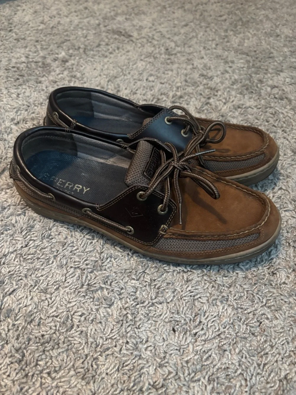 Sperry Brown and Dark Brown Leather Boat Shoes