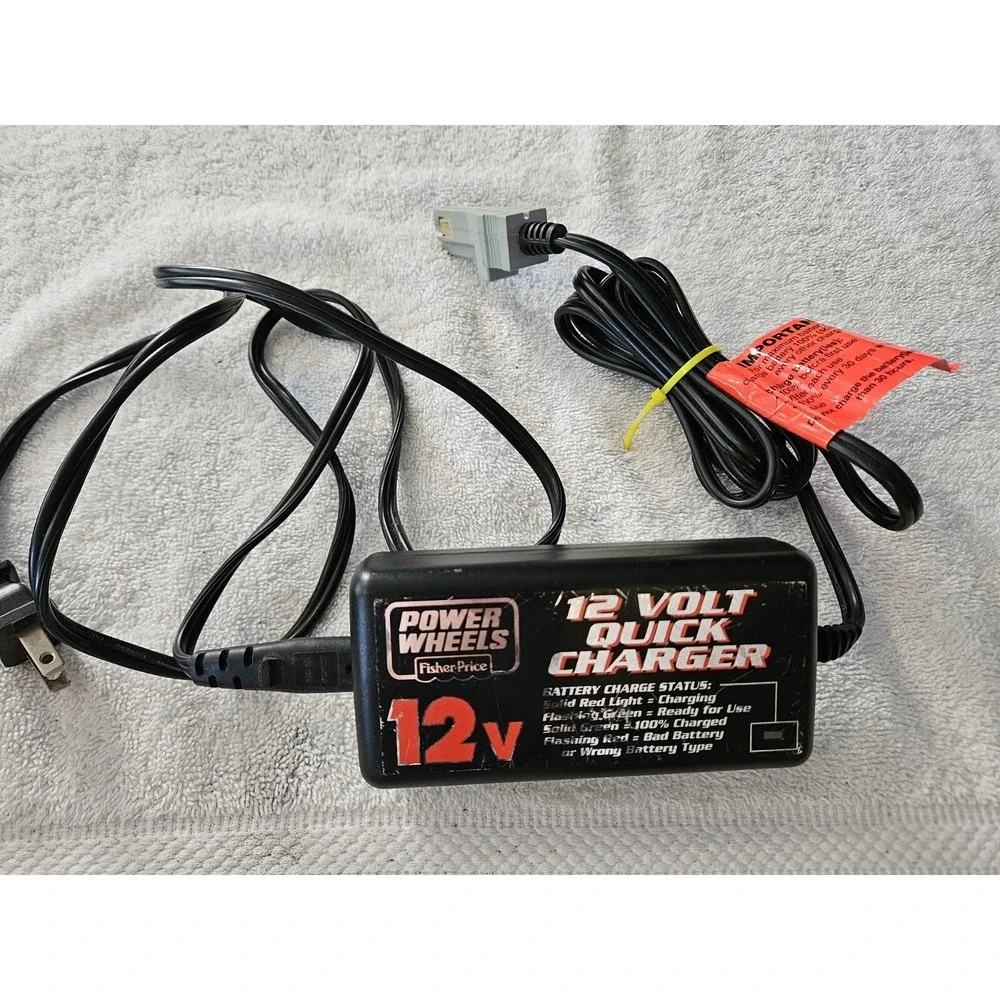 Genuine Fisher Price Power Wheels 12 Volt Quick Charger - Model 00801-1429‎