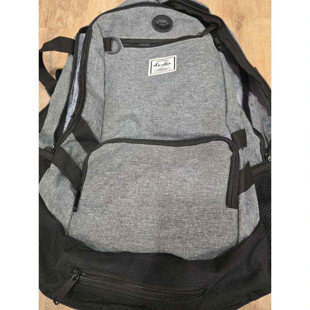 D'yallie Gray Laptop Backpack Sports Gear Mesh‎ Net School Travel Bag