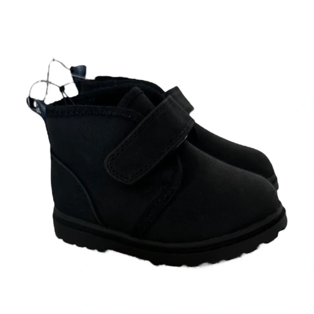 Cat & Jack Black Magnus Shoes Sherpa Lined Ankle Toddler Boots Size 5