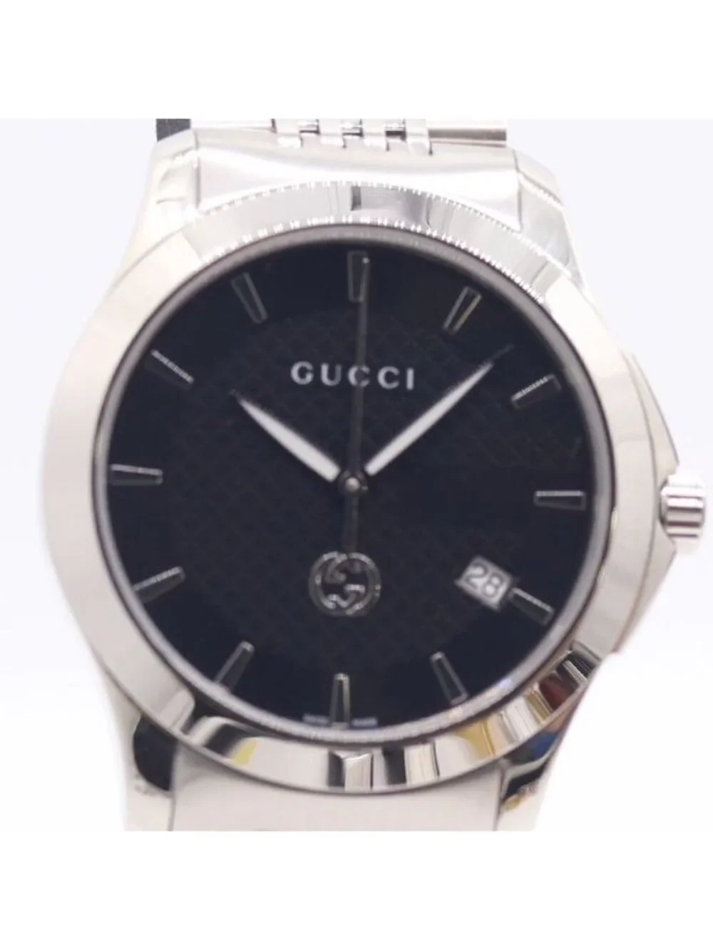 Gucci Timeless 126.4 Quartz Date Black Dial Watches Nam Watch