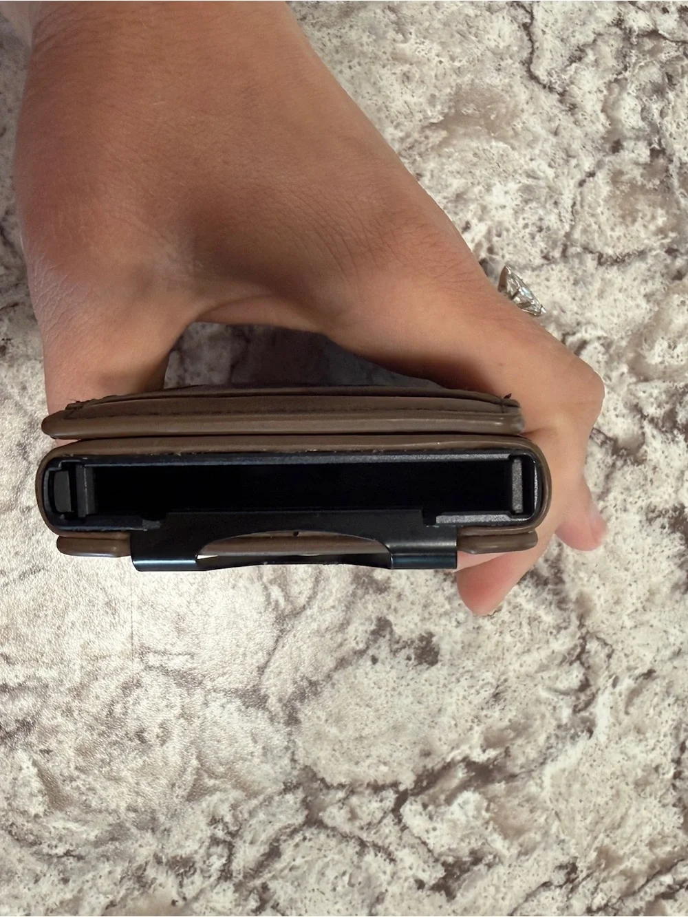 Minimalist Brown Leather Money Clip Wallet