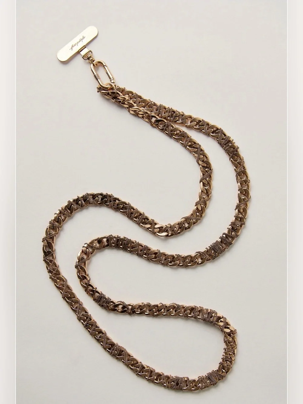 Free People Antique Gold Chunky Chain Phone Crossbody Strap - New With Tags!