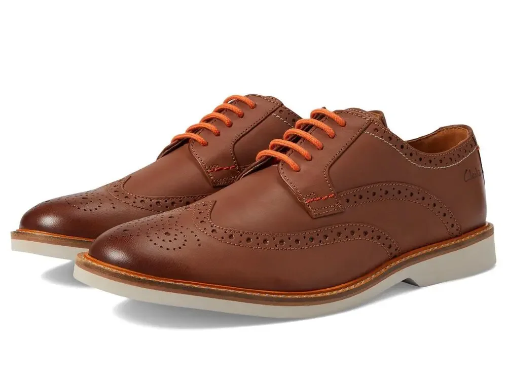 CLARKS ATTICUS LT LIMIT DARK TAN LEATHER 7.5 D (M)