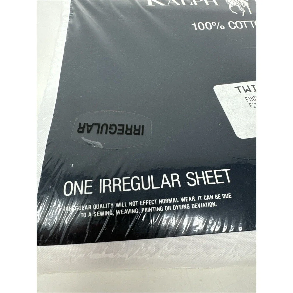 RALPH LAUREN Home TWIN Flat Sheet IRREGULAR NEW White Made USA 100% Cotton
