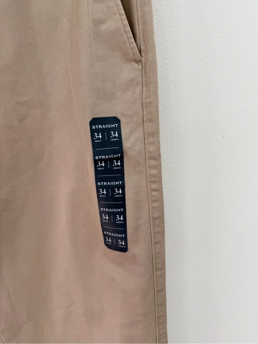 J.Crew Men’s Khaki Flex  Pants 34W x34 L Flex Straight Cotton Twill Flat Front