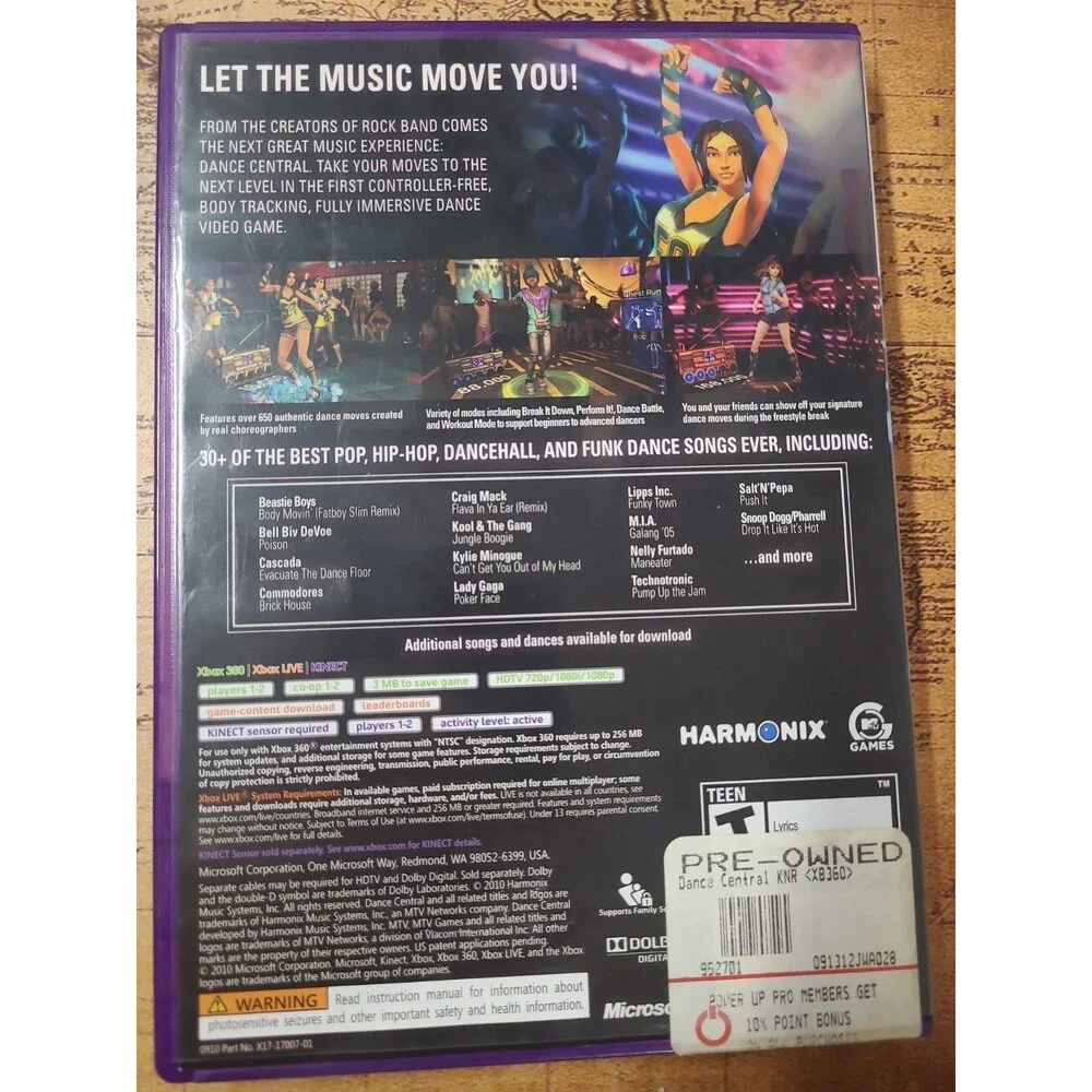 Dance Central - Microsoft Xbox 360