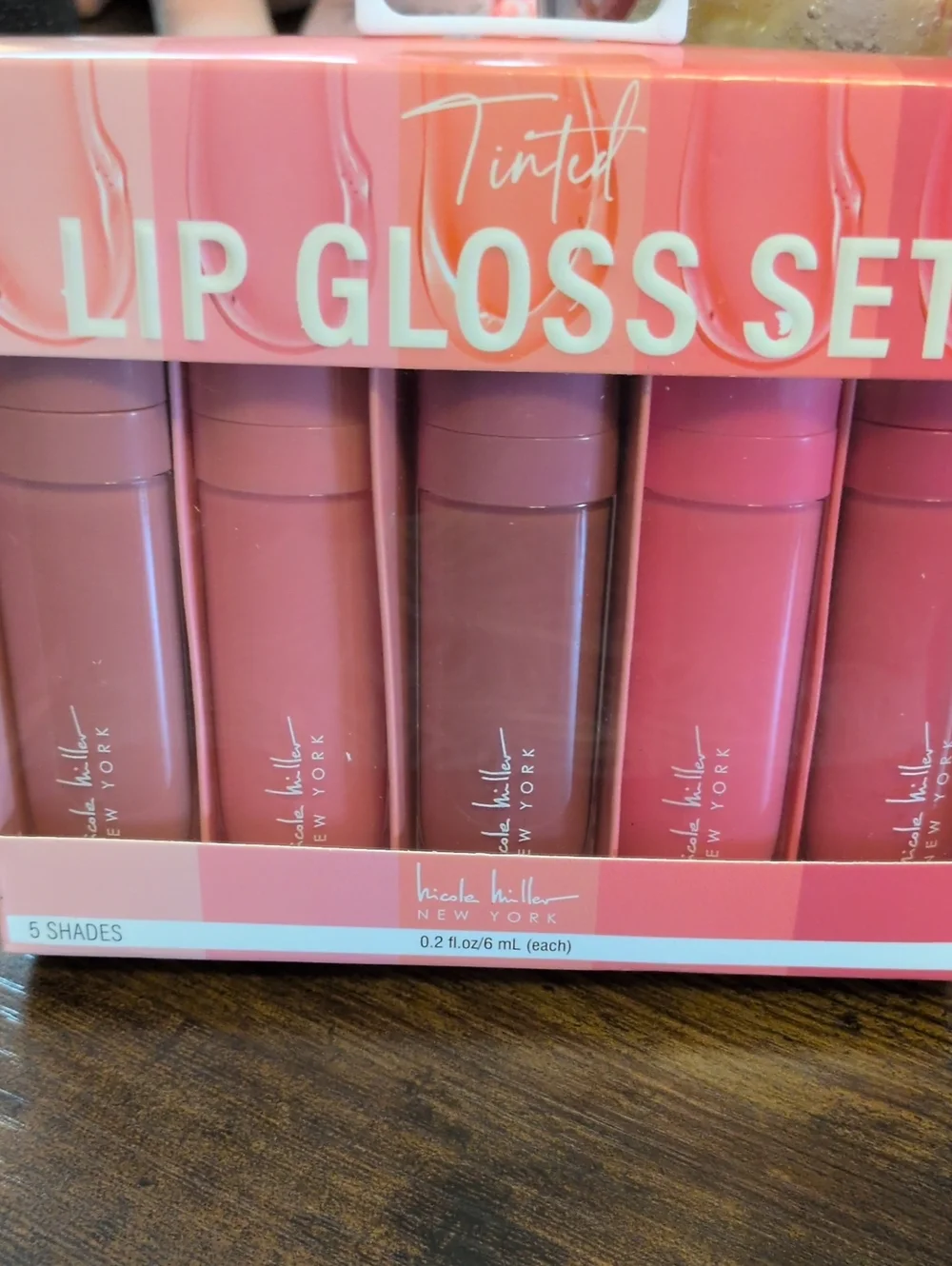 Nicole Miller Tinted Lip Gloss Set — Rose, Mauve & Pink Mix