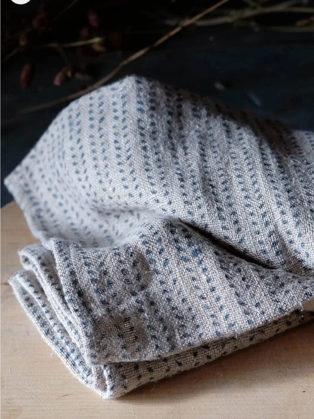 New🌟Terrain-Ripple Indigo Linen Tea Towel -Blue