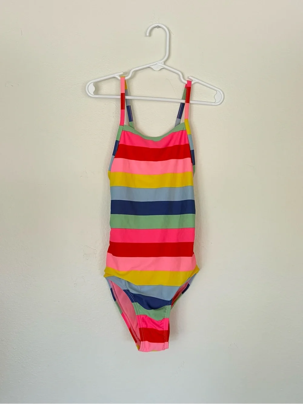 GAP Girls' Bright Rainbow Stripe One-Piece Swimsuit - M - size 7-8