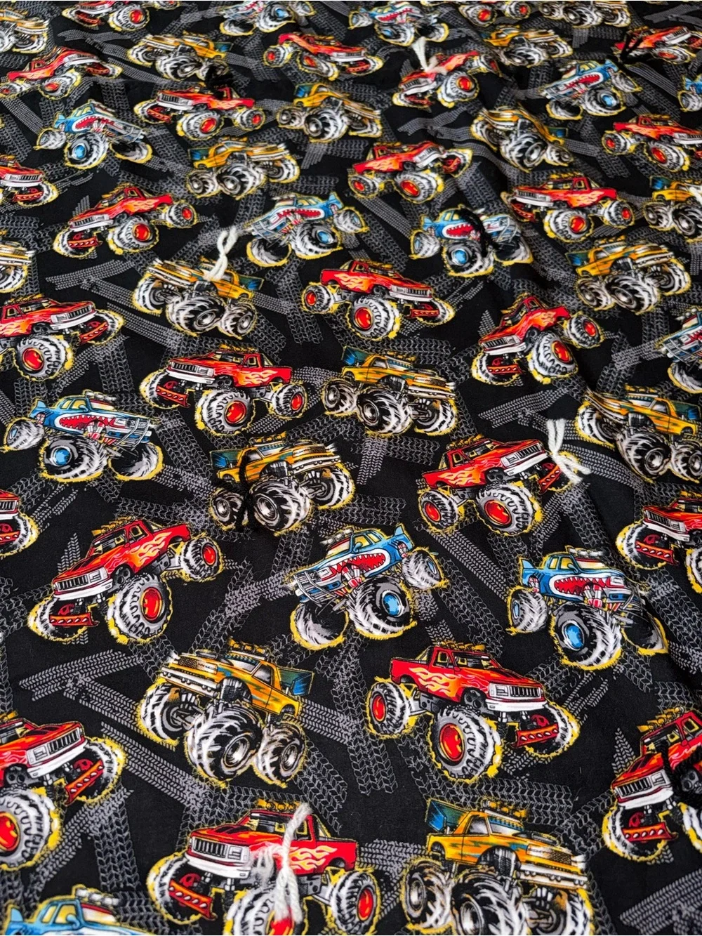 NEW Vintage Baby Toddler Quilt Patchwork Handmade Monster Trucks