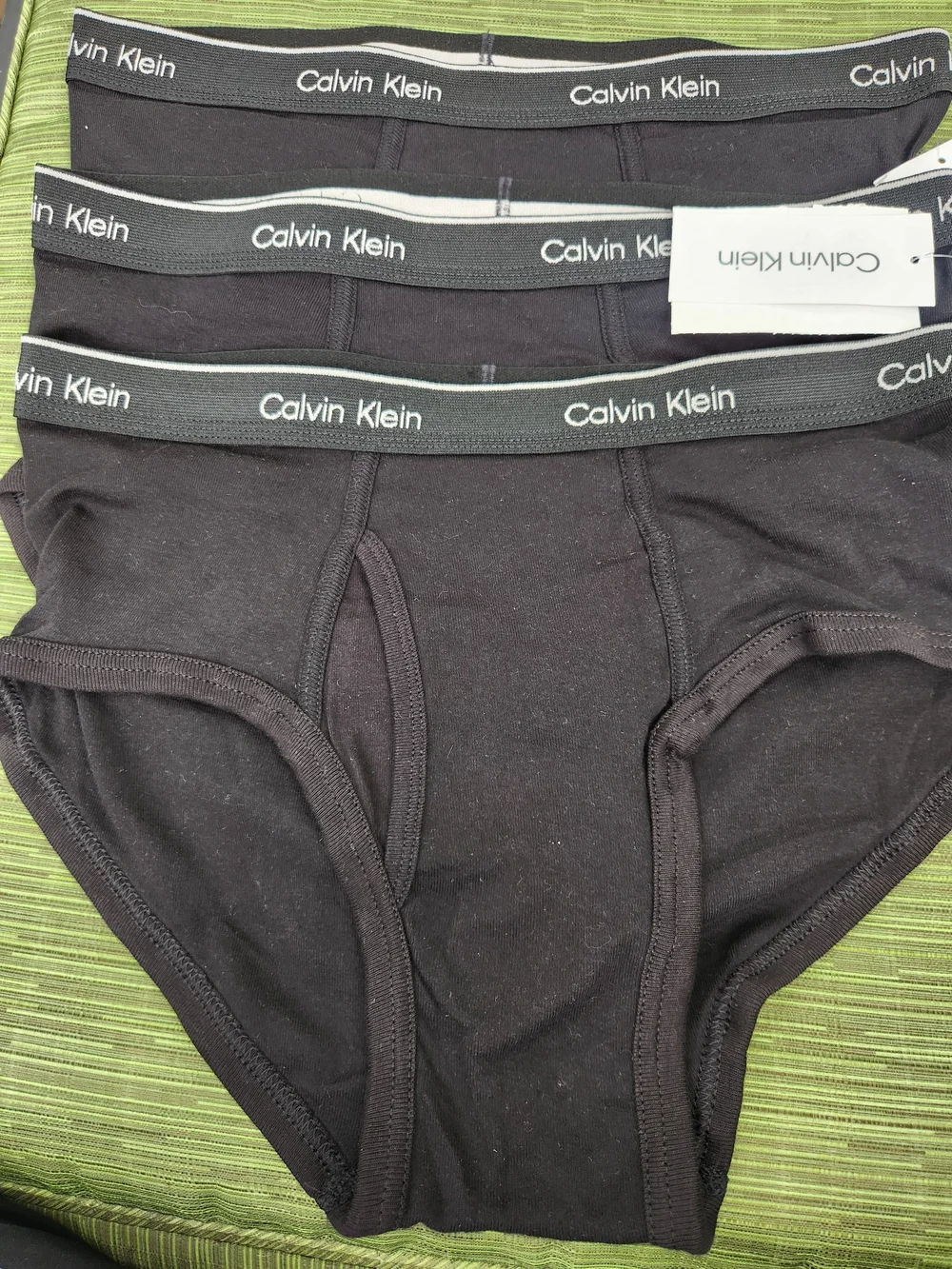 Calvin Klein Men’s Black Briefs - 3 Pack with Logo Waistband
