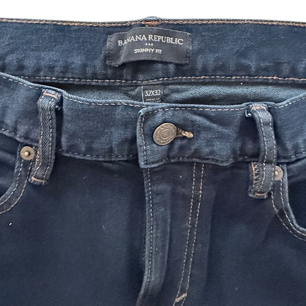 Banana Republic Mens Skinny Fit Jeans Dark Wash Indigo Denim 32x32