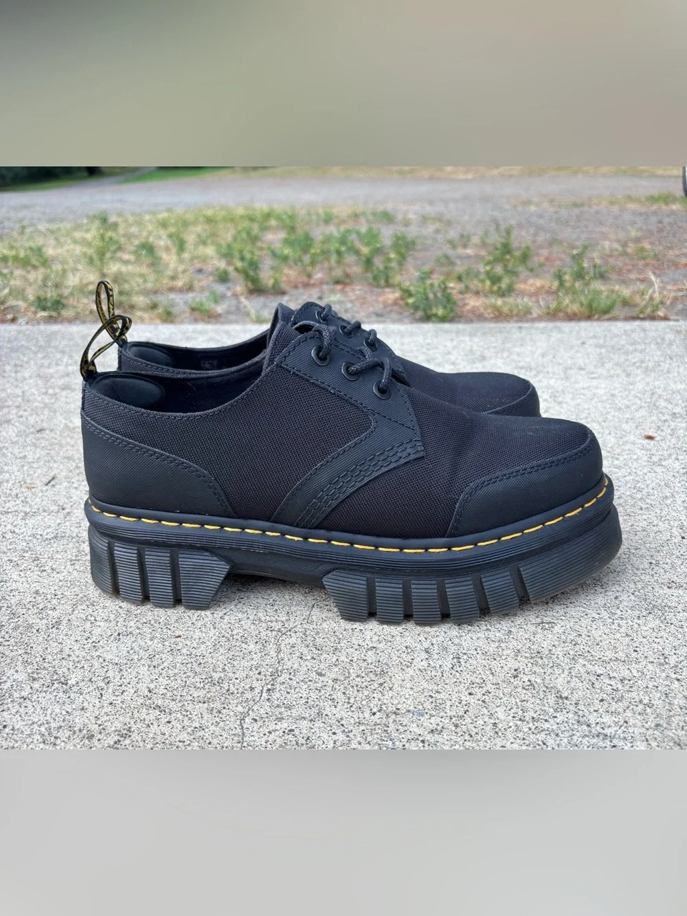 Dr. Martens Audrick 3I Black Platform Oxford Shoes Size 12