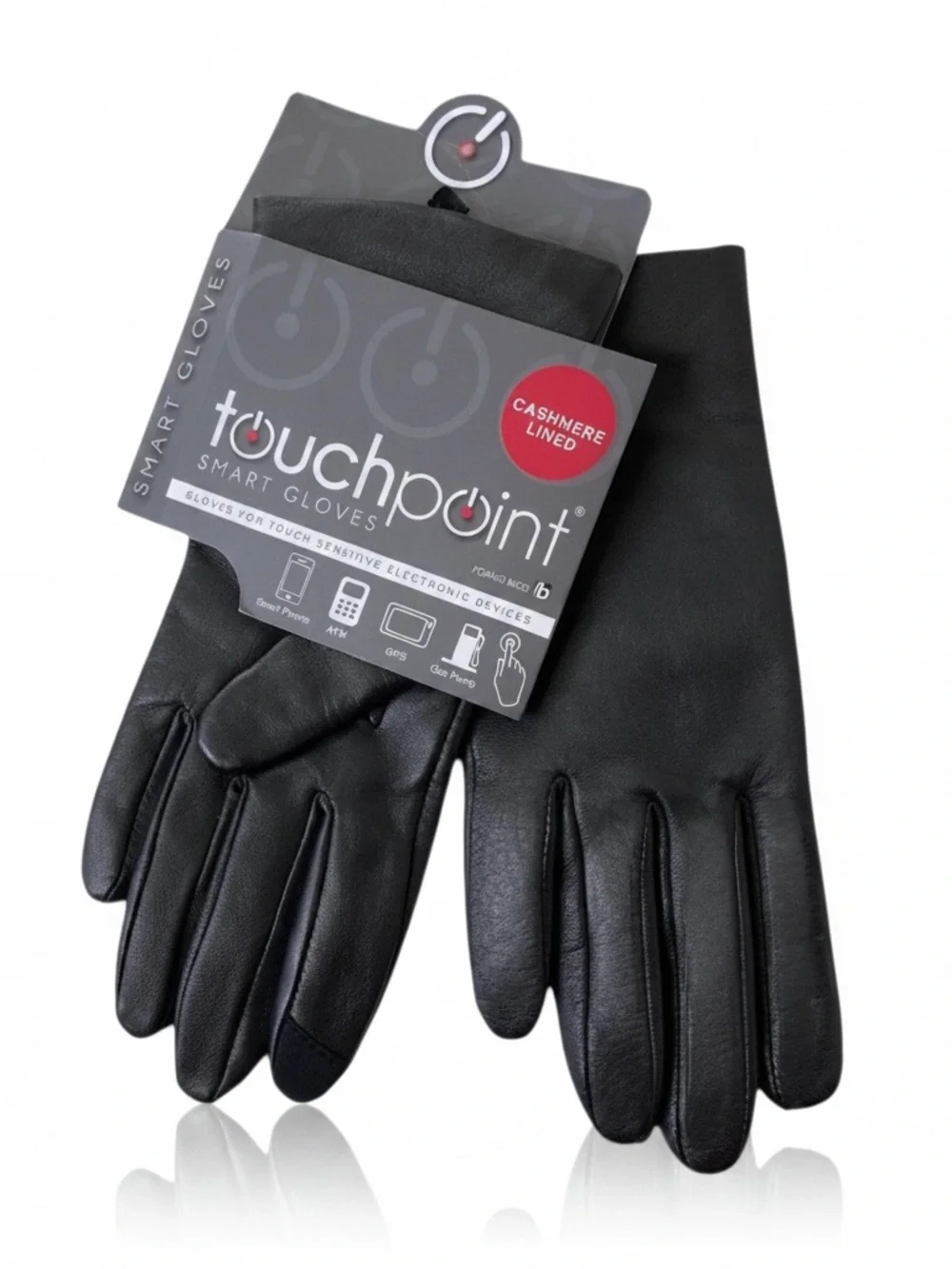 Fownes Brothers TouchPoint Smart Leather Cashmere Gloves Black Small NWT