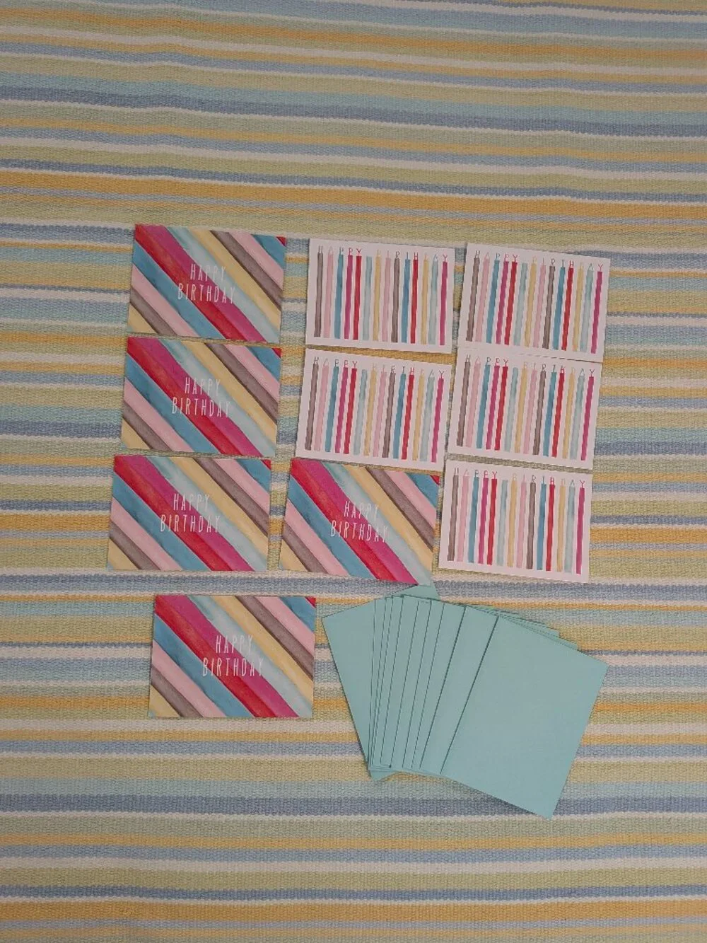 Set of 10 blank Happy Birthday cards