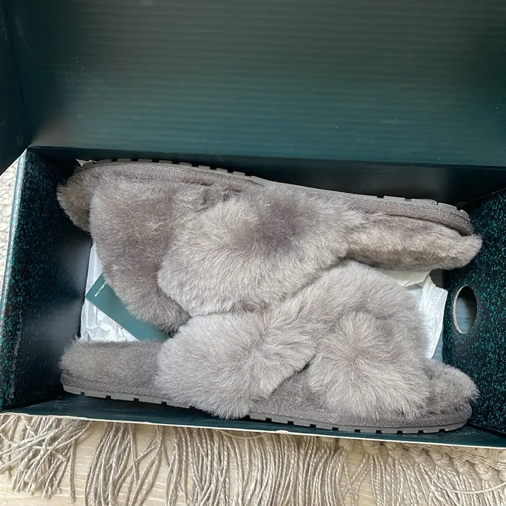 NWT EMU Australia Mayberry Charcoal Slipper K6/W8