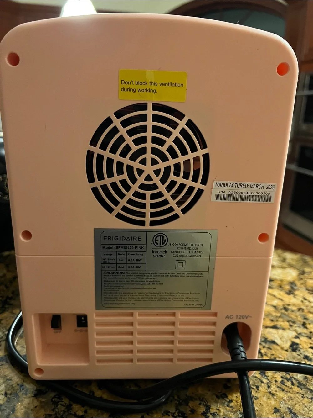 Frigidaire pink mini