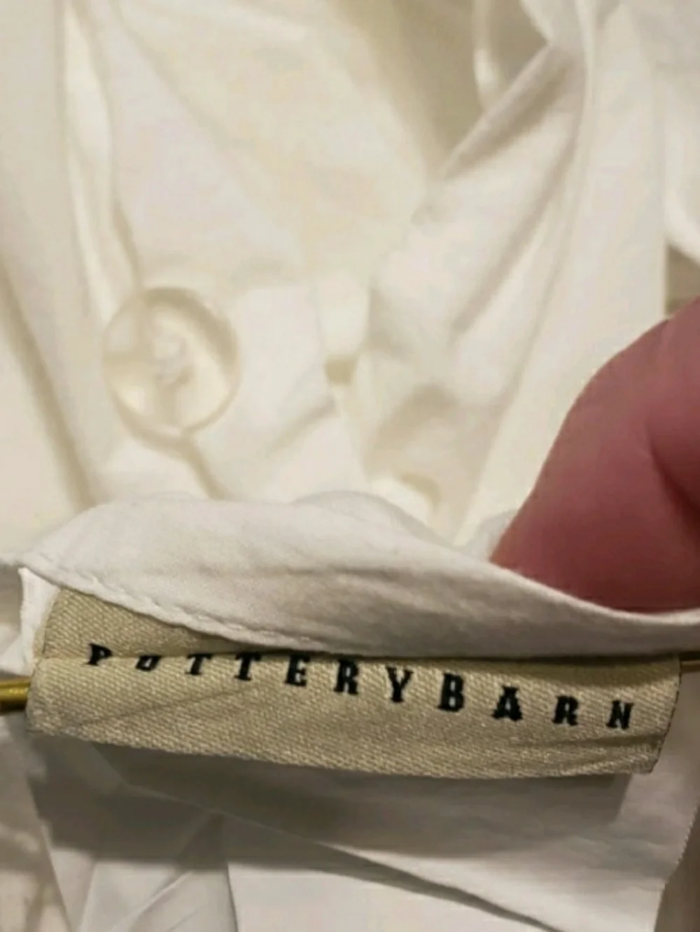 Pottery Barn 100%cotton King Duvet Cover White Red Striped Border