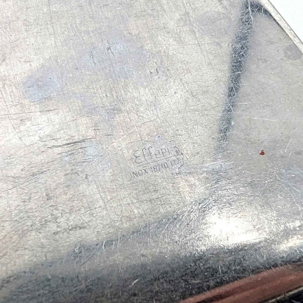Piazza Effepi Italy Stainless Steel Cake Server Vintage Geometric Etched 10