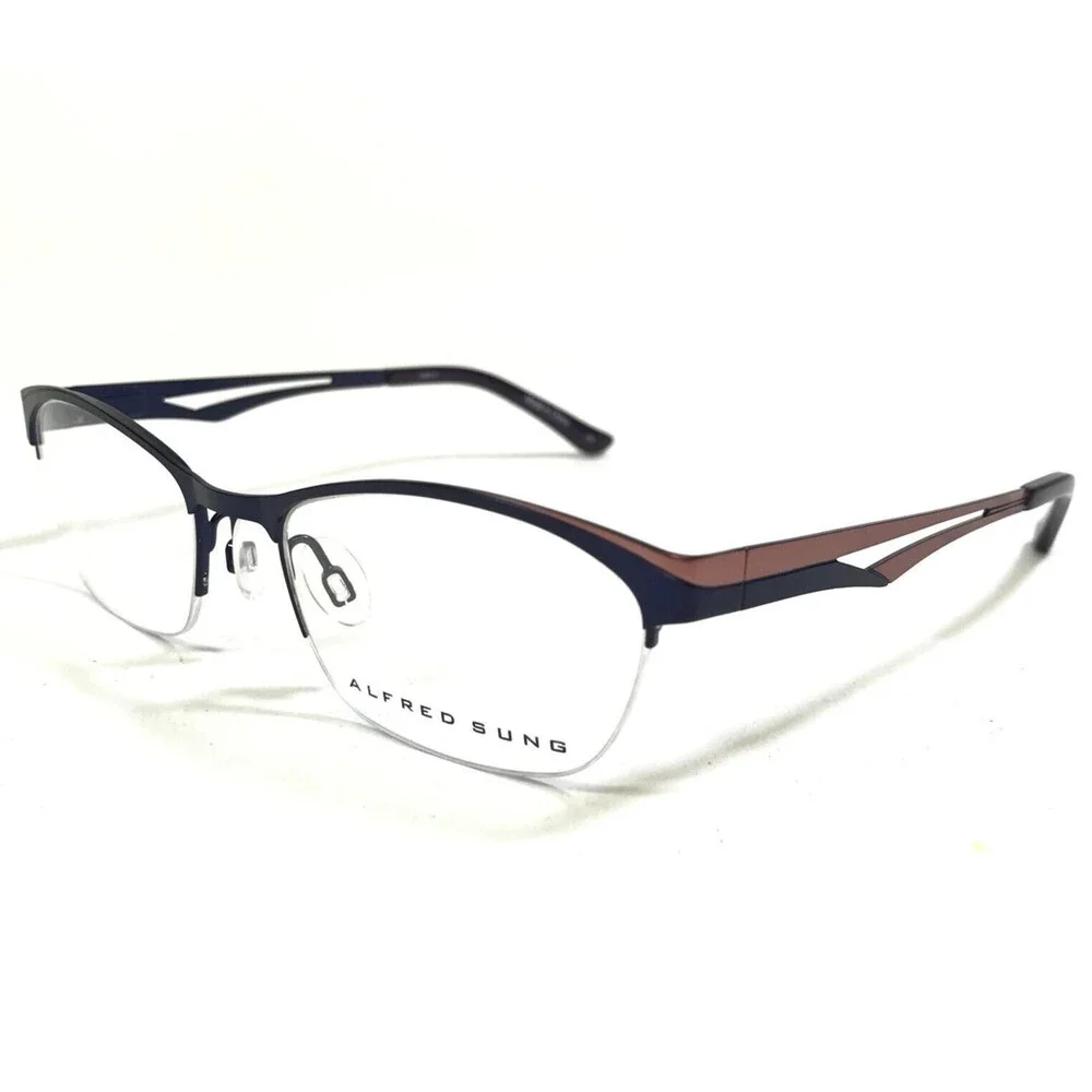 Alfred Sung Eyeglasses Frames AS5017 PLM Pink Rose Gold Purple Plum 51-18-135
