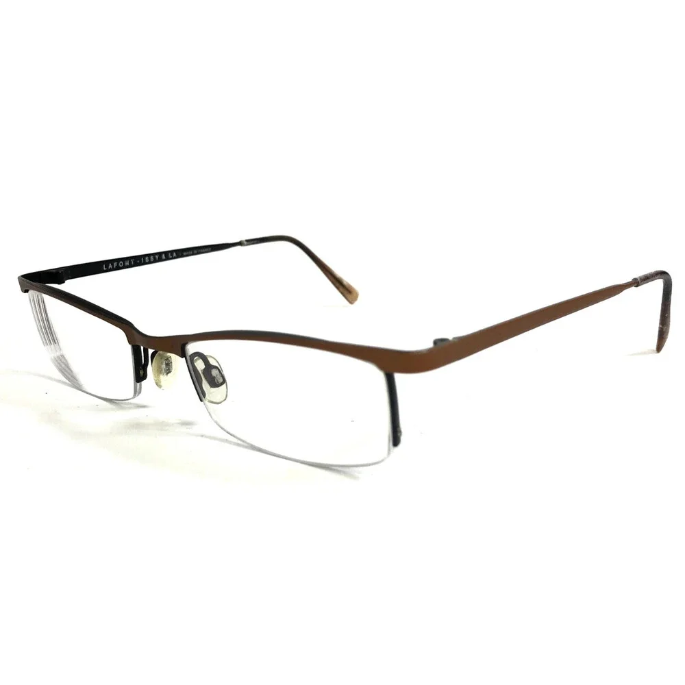 Lafont Issy & La Eyeglasses Frames OTHELLO 463 Black Brown Half Rim 49-19-135