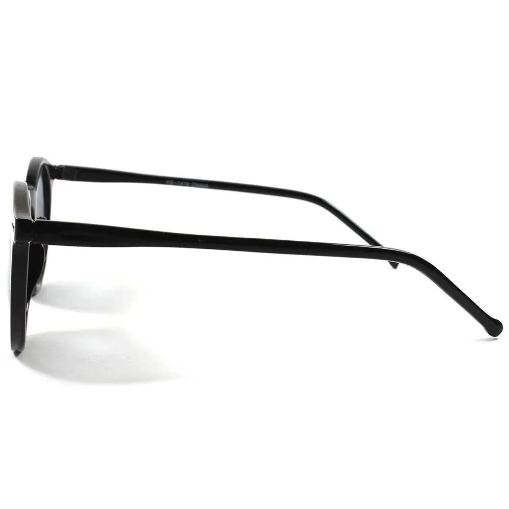 Classic Vintage Retro Old Fashioned Hipster Mens Womens Black Round Sunglasses
