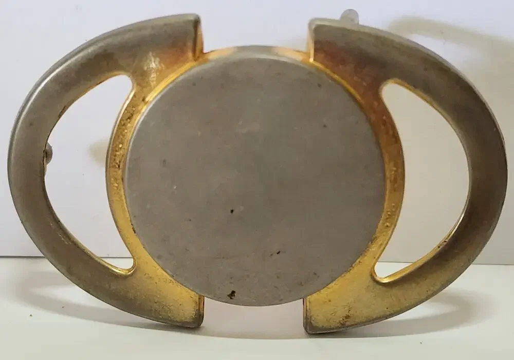 Modernist Geometric Two-Tone Metal Belt Buckle 3