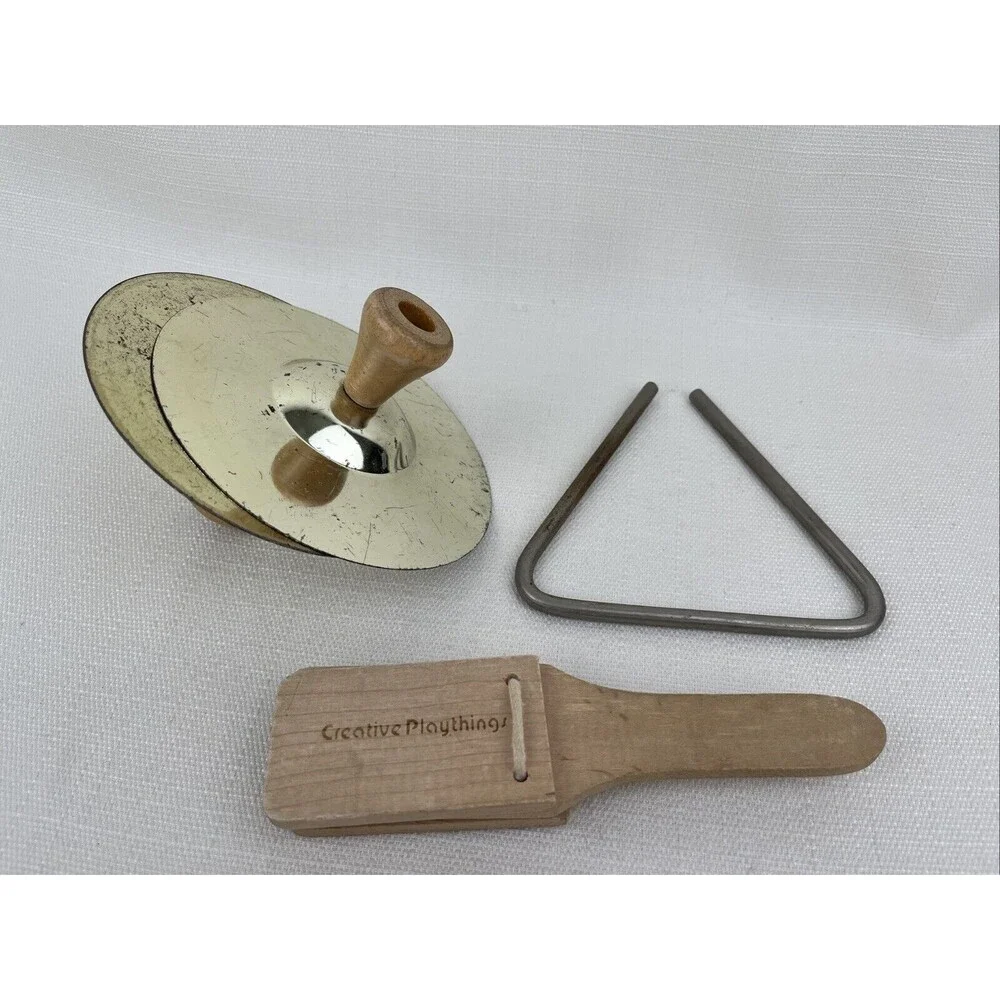 Vintage Kids Musical‎ Instruments - Cymbals, Triangle, Creative Clapper Children