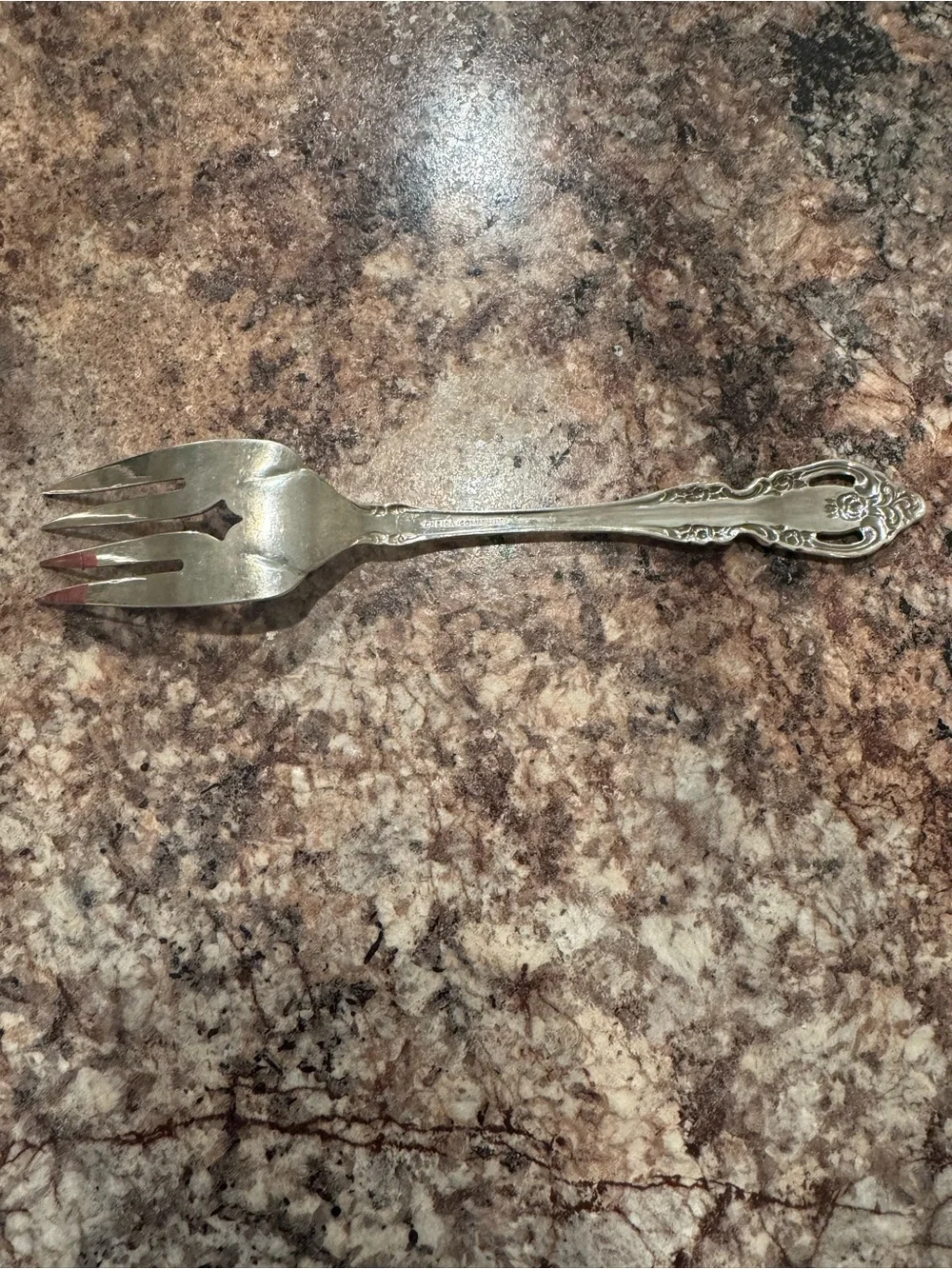 1965 “Silver Artistry” Ornate Silverplated Serving Fork for Table and Buffet